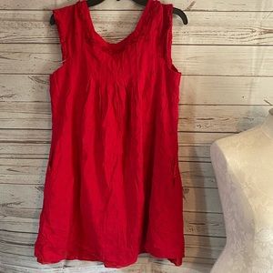 💜 Kim Rogers red eyelet summer dress size 10